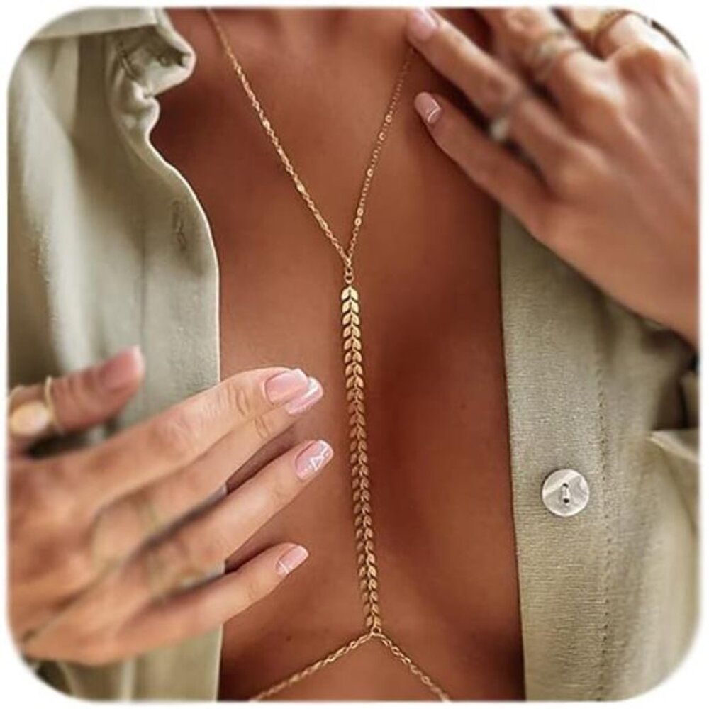 Gold Body Chain Jewelry | Sexy Belly Chain Necklace | Beach & Festival